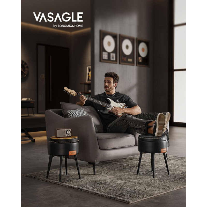 VASAGLE EKHO Σκαμπό με Αποθηκευτικό Χώρο από Συνθετικό δέρμα και Ατσάλινα Πόδια - 38.2 x 44.4 cm - Ink Black - LOM005B01 VASAGLE EKHO Σκαμπό με Αποθηκευτικό Χώρο από Συνθετικό δέρμα και Ατσάλινα Πόδια - 38.2 x 44.4 cm - Ink Black - LOM005B01