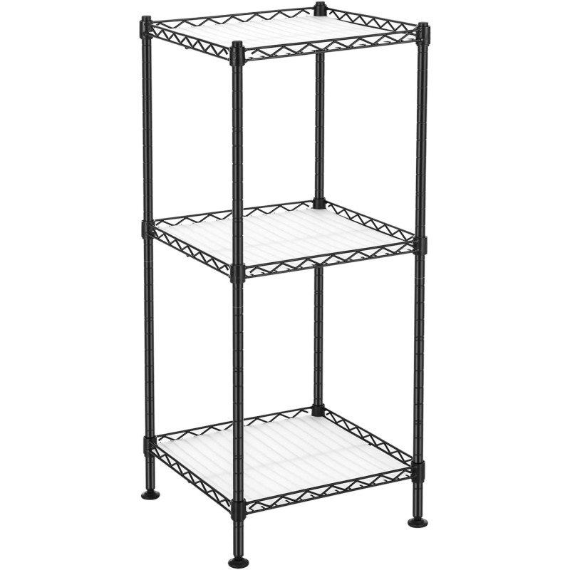 Songmics Μεταλλική Ραφιέρα με 3 Πλαστικά Ράφια - 30 x 30 x 73 cm - Black - LGR103B01