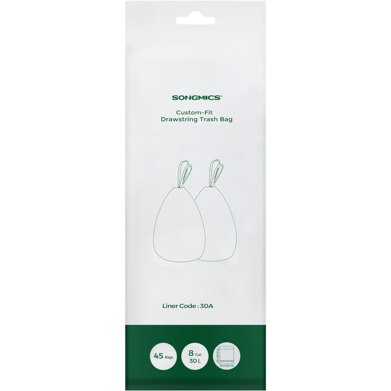 Songmics Σακούλες Απορριμάτων - 30L - 45 Τεμάχια - White - KRB30A