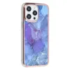 TUNIQ iPhone 15 Pro Max - Σκληρή Θήκη με Πλαίσιο Σιλικόνης - Σχέδιο Μάρμαρο - Μοβ