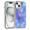 TUNIQ iPhone 15 - Σκληρή Θήκη με Πλαίσιο Σιλικόνης - Σχέδιο Μάρμαρο - Μοβ