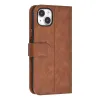 TUNIQ iPhone 15 Plus / 14 Plus - Θήκη Πορτοφόλι από Δερματίνη με Stand - Καφέ