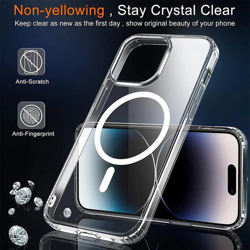 Techsuit iPhone 15 Pro - MagSafe Pro - Σκληρή Θήκη με Πλαίσιο Σιλικόνης - Transparent Techsuit iPhone 15 Pro - MagSafe Pro - Σκληρή Θήκη με Πλαίσιο Σιλικόνης - Transparent