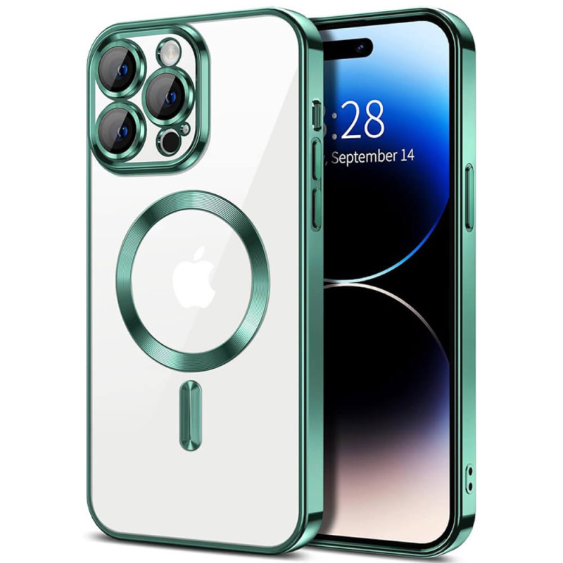 Techsuit iPhone 15 Pro Max - Luxury Crystal MagSafe - Θήκη Σιλικόνης - Light Green