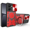 Techsuit Xiaomi Redmi 13C / Poco C65 - CamGuard Pro - Σκληρή Θήκη με Προστασία Καμερών και Δαχτυλίδι Συγκράτησης - Red
