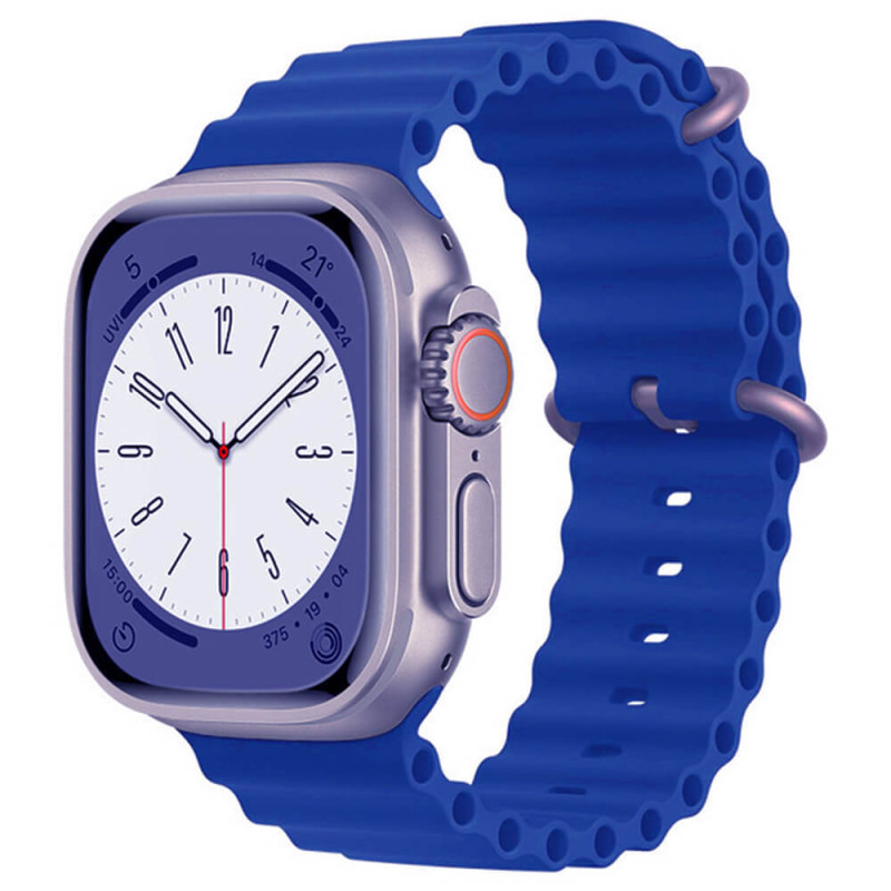 Techsuit Λουράκι Apple Watch 4 / 5 / 6 / 7 / 8 / 9 / 10 / SE / ULTRA 1 / ULTRA 2 - 44 / 45 / 46 / 49 mm Watchband W038 Σιλικόνης - Blue