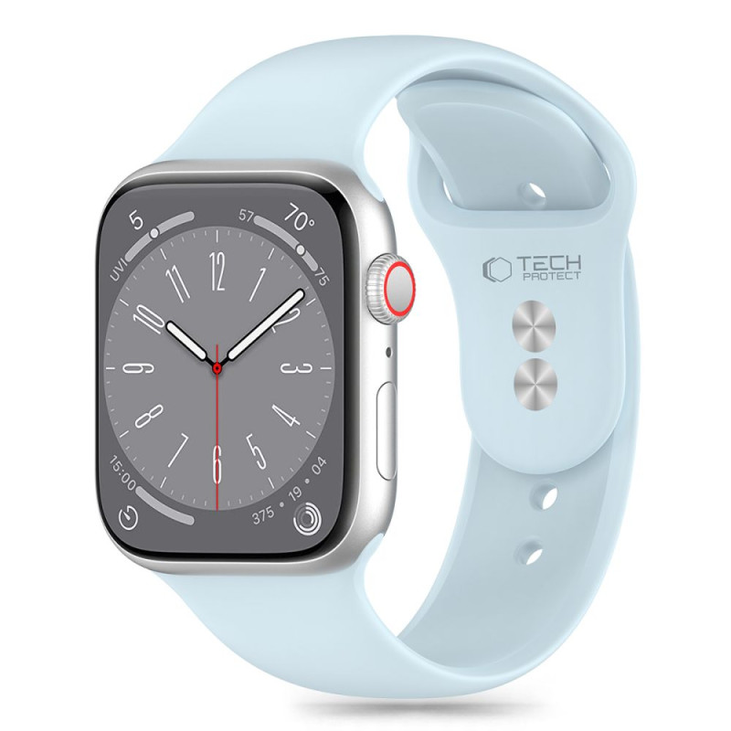 Tech-Protect Λουράκι Apple Watch 4 / 5 / 6 / 7 / 8 / 9 / 10 / SE - 40 / 41 / 42 mm Silicone Σιλικόνης - Sky Blue