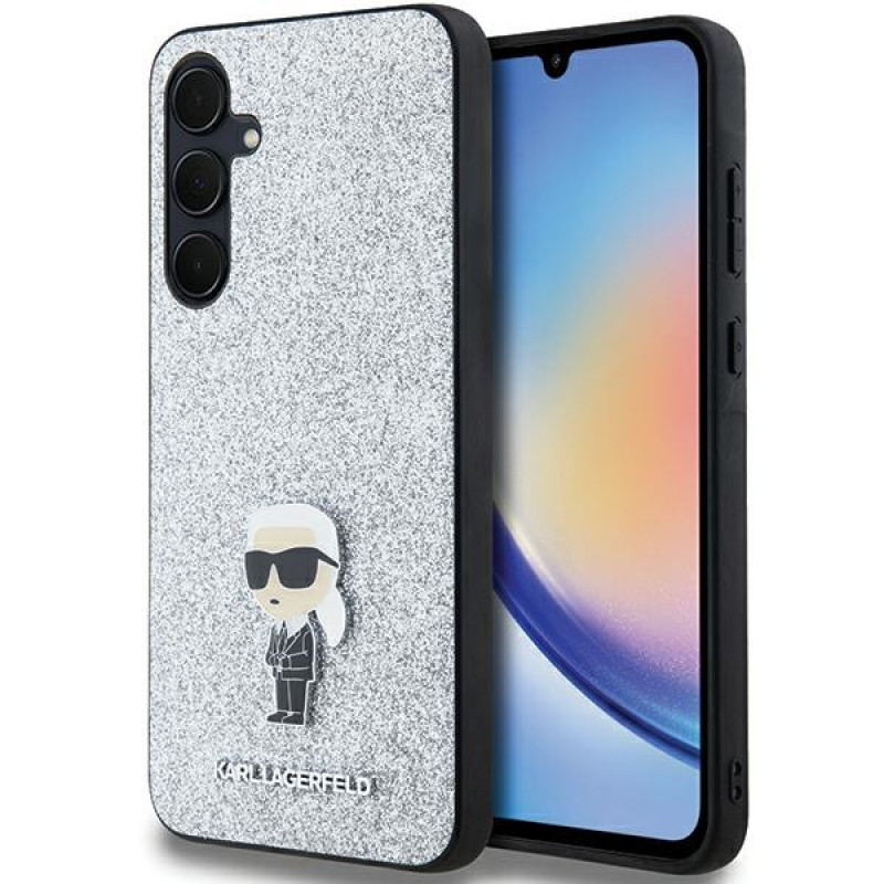 Karl Lagerfeld Samsung Galaxy A35 5G - Fixed Glitter Ikonik Metal Pin - Σκληρή Θήκη με Πλαίσιο Σιλικόνης - Silver - KLHCSA35GCNPSG Karl Lagerfeld Samsung Galaxy A35 5G - Fixed Glitter Ikonik Metal Pin - Σκληρή Θήκη με Πλαίσιο Σιλικόνης - Silver - KLHCSA35GCNPSG
