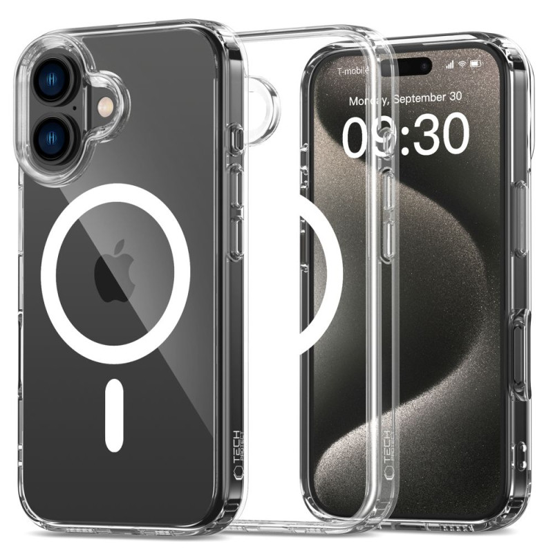 Tech-Protect iPhone 16 Flexair Hybrid MagSafe Σκληρή Θήκη με Πλαίσιο Σιλικόνης και MagSafe - Διάφανη Tech-Protect iPhone 16 Flexair Hybrid MagSafe Σκληρή Θήκη με Πλαίσιο Σιλικόνης και MagSafe - Διάφανη