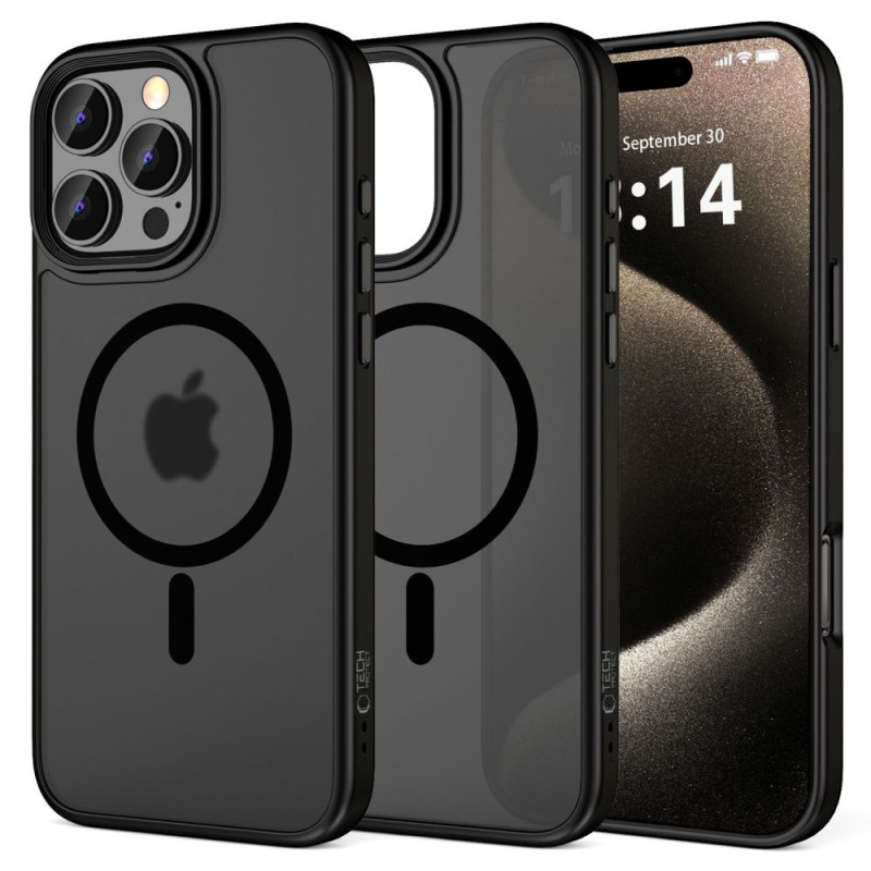 Tech-Protect iPhone 16 Pro Max MagMat Σκληρή Θήκη με Πλαίσιο Σιλικόνης και MagSafe - Matte Black / Ημιδιάφανη Tech-Protect iPhone 16 Pro Max MagMat Σκληρή Θήκη με Πλαίσιο Σιλικόνης και MagSafe - Matte Black / Ημιδιάφανη