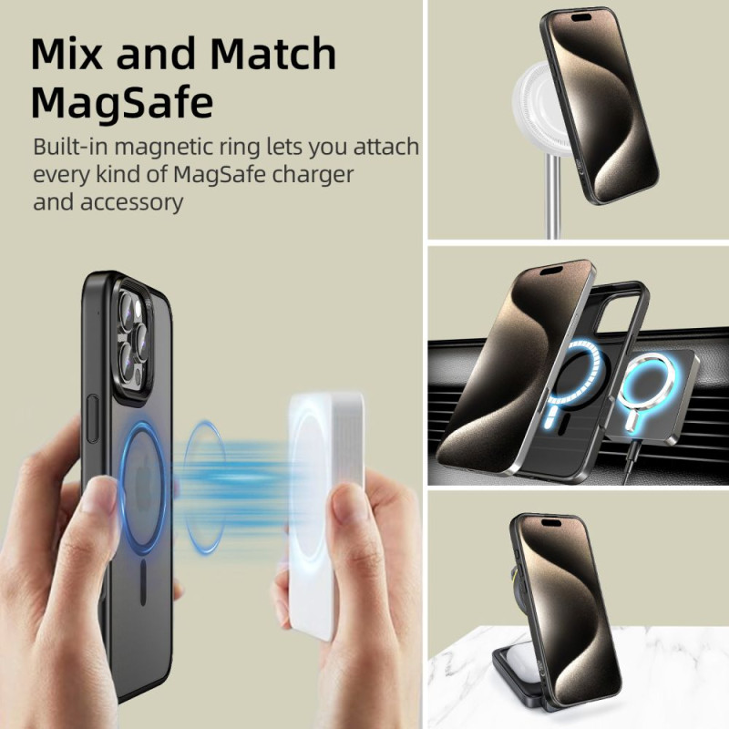 Tech-Protect iPhone 16 Pro Max MagMat Σκληρή Θήκη με Πλαίσιο Σιλικόνης και MagSafe - Matte Black / Ημιδιάφανη Tech-Protect iPhone 16 Pro Max MagMat Σκληρή Θήκη με Πλαίσιο Σιλικόνης και MagSafe - Matte Black / Ημιδιάφανη