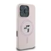 Karl Lagerfeld iPhone 16 Plus - Silicone KC Heads Ring MagSafe - Θήκη Σιλικόνης με MagSafe - Pink - KLHMP16MSCMKCRHP