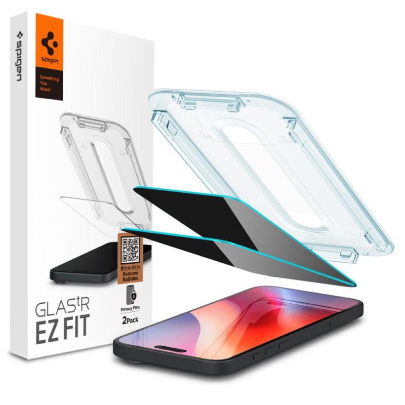 Spigen iPhone 16 Pro Max Glas.TR Privacy EZ Fit 2.5D 9H Αντιχαρακτικό Γυαλί Οθόνης - 2 Τεμάχια - Clear / Black - AGL07908 Spigen iPhone 16 Pro Max Glas.TR Privacy EZ Fit 2.5D 9H Αντιχαρακτικό Γυαλί Οθόνης - 2 Τεμάχια - Clear / Black - AGL07908