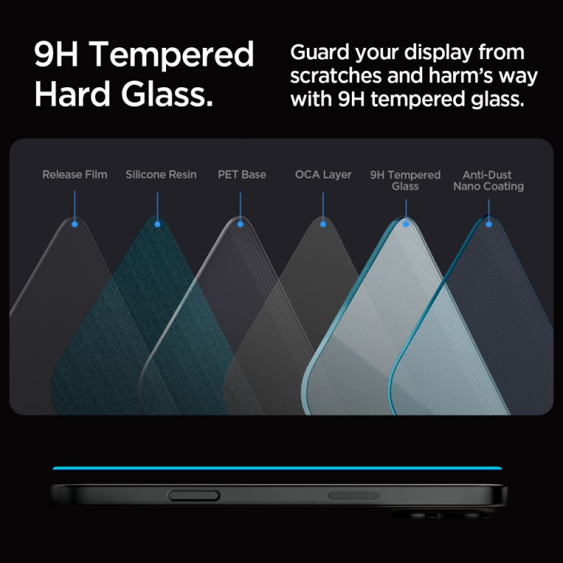 Spigen iPhone 16 Pro Max Glas.TR EZ Fit 0.58mm 2.5D 9H Tempered Glass Αντιχαρακτικό Γυαλί Οθόνης - Clear - AGL07914 Spigen iPhone 16 Pro Max Glas.TR EZ Fit 0.58mm 2.5D 9H Tempered Glass Αντιχαρακτικό Γυαλί Οθόνης - Clear - AGL07914