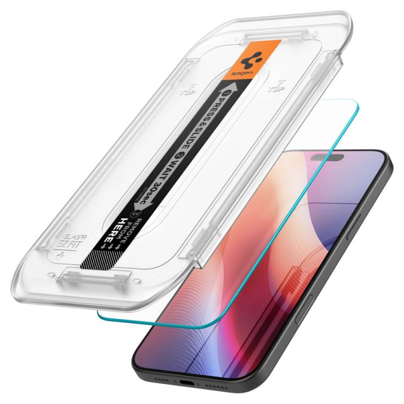 Spigen iPhone 16 Pro Glas.TR EZ Fit 0.58mm 2.5D 9H Tempered Glass Αντιχαρακτικό Γυαλί Οθόνης - 2 Τεμάχια - Clear - AGL07928 Spigen iPhone 16 Pro Glas.TR EZ Fit 0.58mm 2.5D 9H Tempered Glass Αντιχαρακτικό Γυαλί Οθόνης - 2 Τεμάχια - Clear - AGL07928