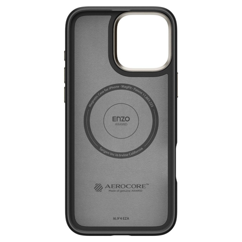 Spigen iPhone 16 Pro Max Enzo Aramid Mag Σκληρή Θήκη Aramid Fiber με MagSafe - Black Natural Spigen iPhone 16 Pro Max Enzo Aramid Mag Σκληρή Θήκη Aramid Fiber με MagSafe - Black Natural