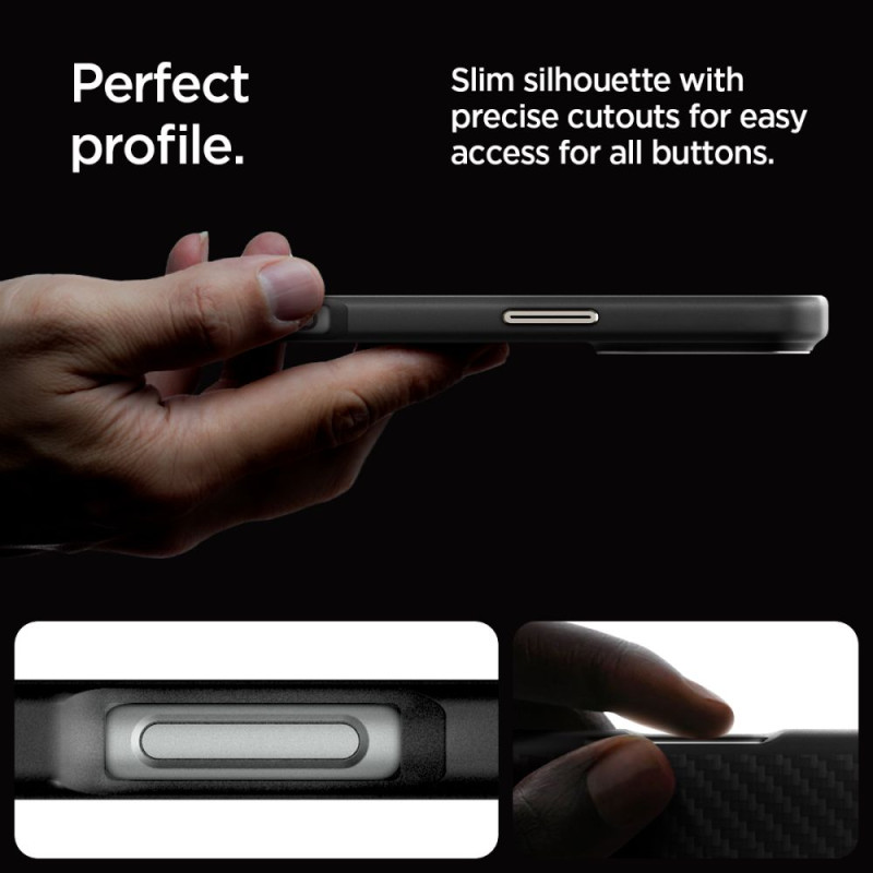 Spigen iPhone 16 Pro Max Enzo Aramid Mag Σκληρή Θήκη Aramid Fiber με MagSafe - Black Natural Spigen iPhone 16 Pro Max Enzo Aramid Mag Σκληρή Θήκη Aramid Fiber με MagSafe - Black Natural