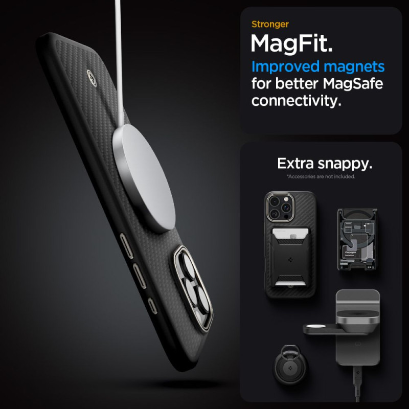 Spigen iPhone 16 Pro Max Enzo Aramid Mag Σκληρή Θήκη Aramid Fiber με MagSafe - Black Natural Spigen iPhone 16 Pro Max Enzo Aramid Mag Σκληρή Θήκη Aramid Fiber με MagSafe - Black Natural