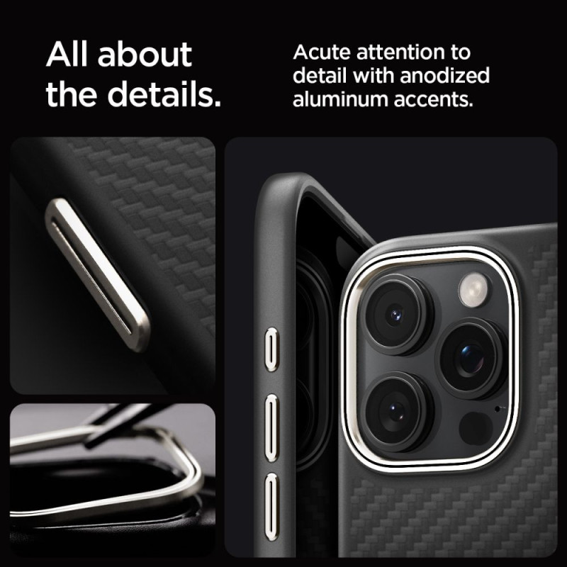 Spigen iPhone 16 Pro Max Enzo Aramid Mag Σκληρή Θήκη Aramid Fiber με MagSafe - Black Natural Spigen iPhone 16 Pro Max Enzo Aramid Mag Σκληρή Θήκη Aramid Fiber με MagSafe - Black Natural