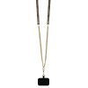 Guess iPhone 16 Pro - Leather Metal Logo Strass Crossbody - Θήκη με Επένδυση Συνθετικού Δέρματος και Λουράκι - Brown - GUHCP16LP4TDSCPW