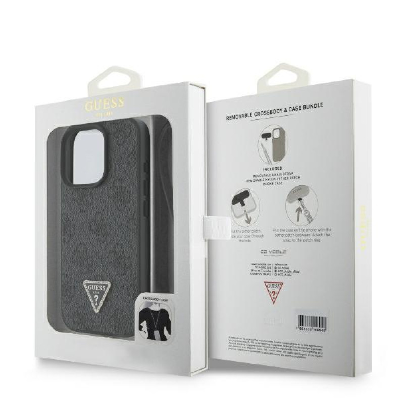 Guess iPhone 16 Pro Max - Leather Metal Logo Strass Crossbody - Θήκη με Επένδυση Συνθετικού Δέρματος και Λουράκι - Black - GUHCP16XP4TDSCPK Guess iPhone 16 Pro Max - Leather Metal Logo Strass Crossbody - Θήκη με Επένδυση Συνθετικού Δέρματος και Λουράκι - Black - GUHCP16XP4TDSCPK