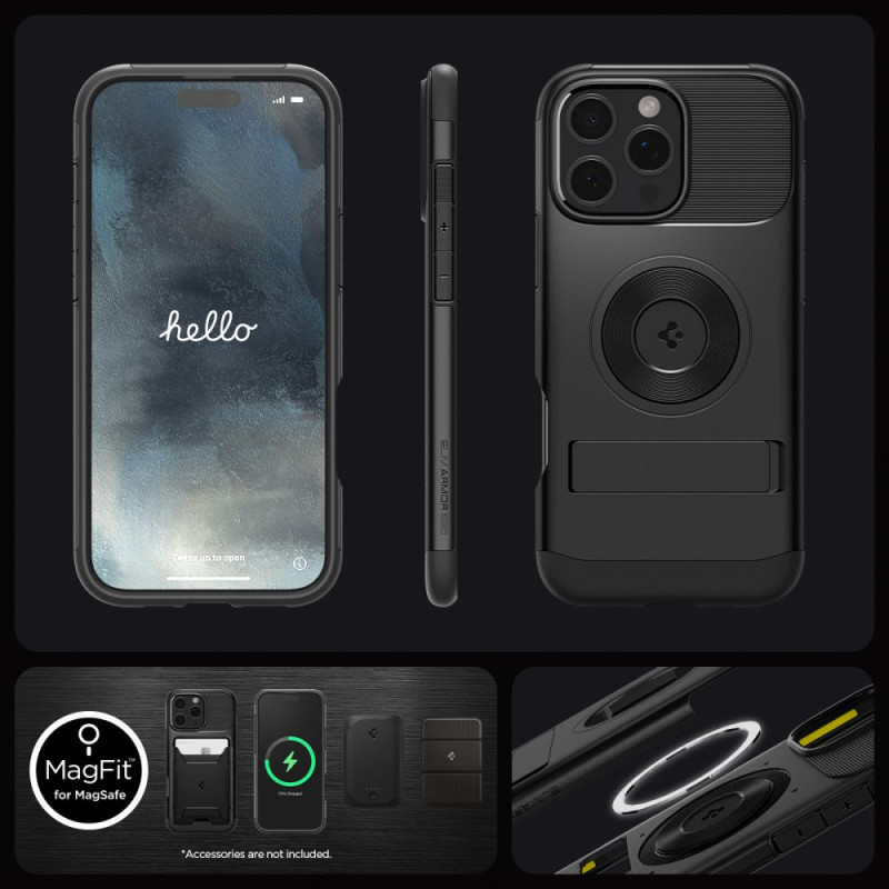 Spigen iPhone 16 Pro Max Slim Armor Mag Σκληρή Θήκη με Stand και MagSafe - Black Spigen iPhone 16 Pro Max Slim Armor Mag Σκληρή Θήκη με Stand και MagSafe - Black