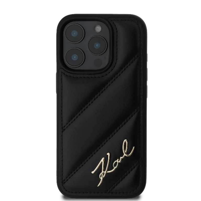 Karl Lagerfeld iPhone 16 Pro Max - Quilted Signature - Θήκη με Επένδυση Συνθετικού Δέρματος - Black - KLHCP16XPQDSMGK Karl Lagerfeld iPhone 16 Pro Max - Quilted Signature - Θήκη με Επένδυση Συνθετικού Δέρματος - Black - KLHCP16XPQDSMGK