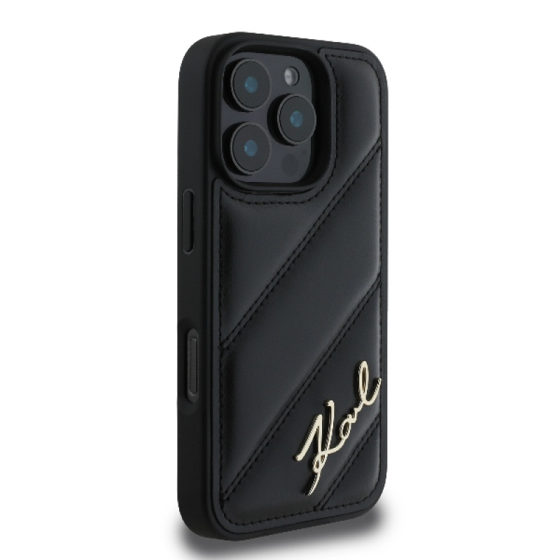 Karl Lagerfeld iPhone 16 Pro Max - Quilted Signature - Θήκη με Επένδυση Συνθετικού Δέρματος - Black - KLHCP16XPQDSMGK Karl Lagerfeld iPhone 16 Pro Max - Quilted Signature - Θήκη με Επένδυση Συνθετικού Δέρματος - Black - KLHCP16XPQDSMGK