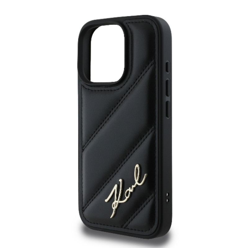 Karl Lagerfeld iPhone 16 Pro Max - Quilted Signature - Θήκη με Επένδυση Συνθετικού Δέρματος - Black - KLHCP16XPQDSMGK Karl Lagerfeld iPhone 16 Pro Max - Quilted Signature - Θήκη με Επένδυση Συνθετικού Δέρματος - Black - KLHCP16XPQDSMGK