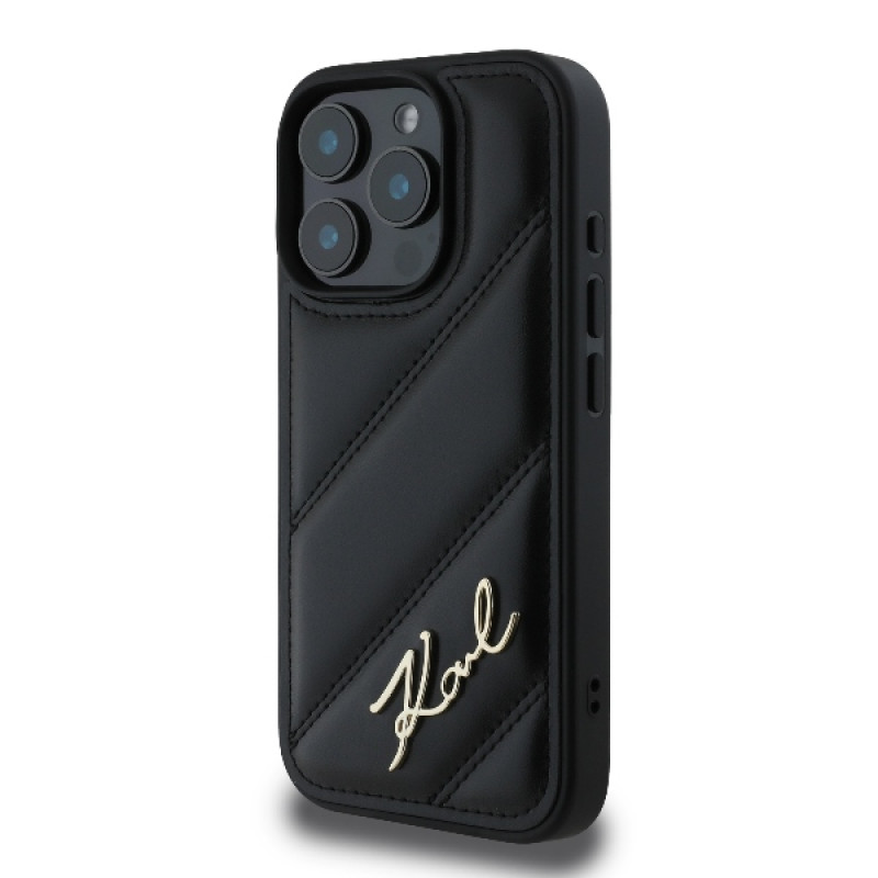 Karl Lagerfeld iPhone 16 Pro Max - Quilted Signature - Θήκη με Επένδυση Συνθετικού Δέρματος - Black - KLHCP16XPQDSMGK Karl Lagerfeld iPhone 16 Pro Max - Quilted Signature - Θήκη με Επένδυση Συνθετικού Δέρματος - Black - KLHCP16XPQDSMGK