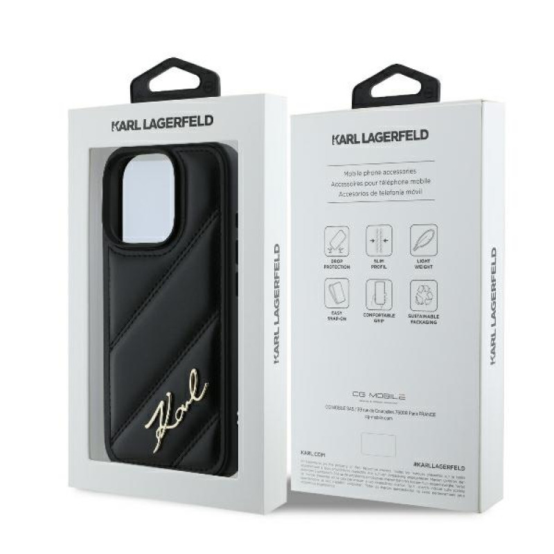 Karl Lagerfeld iPhone 16 Pro Max - Quilted Signature - Θήκη με Επένδυση Συνθετικού Δέρματος - Black - KLHCP16XPQDSMGK Karl Lagerfeld iPhone 16 Pro Max - Quilted Signature - Θήκη με Επένδυση Συνθετικού Δέρματος - Black - KLHCP16XPQDSMGK