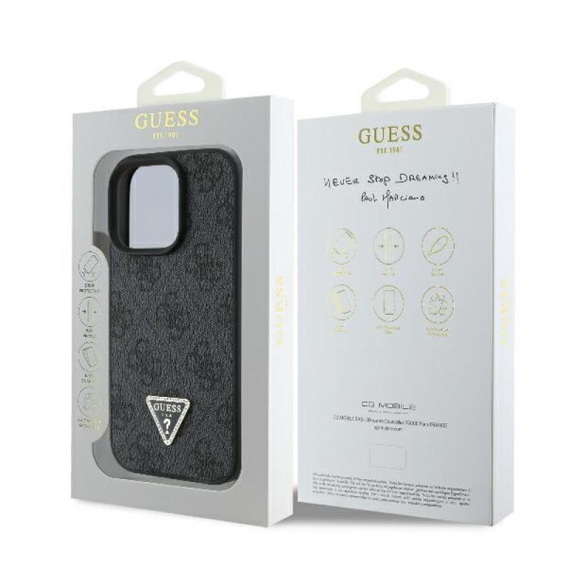 Guess iPhone 16 Pro Max - Leather 4G Triangle Strass - Θήκη με Επένδυση Συνθετικού Δέρματος - Black - GUHCP16XP4TDPK Guess iPhone 16 Pro Max - Leather 4G Triangle Strass - Θήκη με Επένδυση Συνθετικού Δέρματος - Black - GUHCP16XP4TDPK