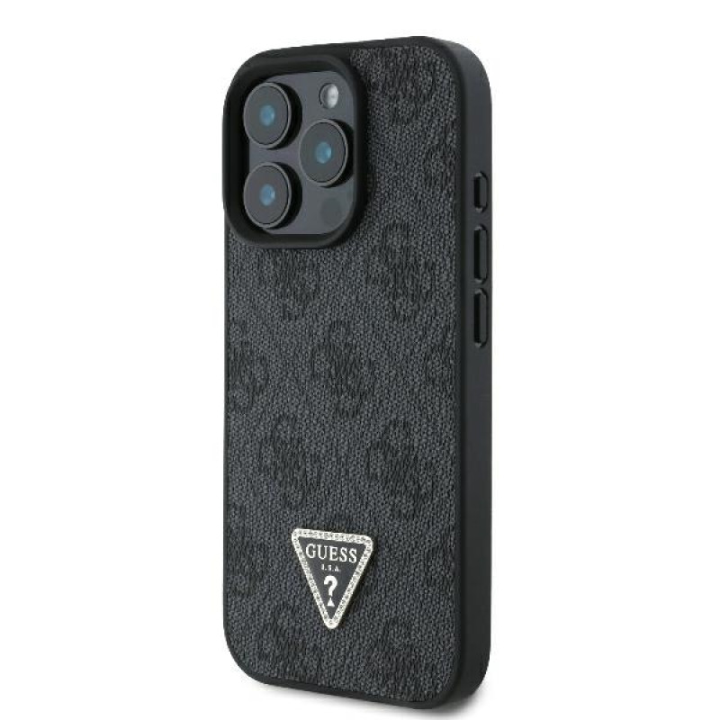 Guess iPhone 16 Pro Max - Leather 4G Triangle Strass - Θήκη με Επένδυση Συνθετικού Δέρματος - Black - GUHCP16XP4TDPK Guess iPhone 16 Pro Max - Leather 4G Triangle Strass - Θήκη με Επένδυση Συνθετικού Δέρματος - Black - GUHCP16XP4TDPK