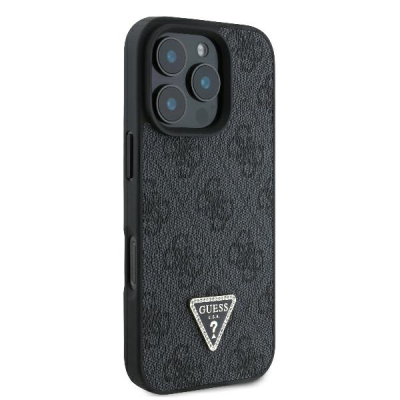 Guess iPhone 16 Pro Max - Leather 4G Triangle Strass - Θήκη με Επένδυση Συνθετικού Δέρματος - Black - GUHCP16XP4TDPK Guess iPhone 16 Pro Max - Leather 4G Triangle Strass - Θήκη με Επένδυση Συνθετικού Δέρματος - Black - GUHCP16XP4TDPK