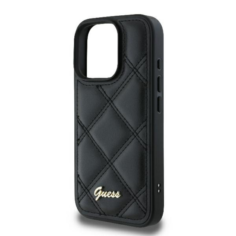 Guess iPhone 16 Pro Max - Quilted Metal Logo - Θήκη με Επένδυση Συνθετικού Δέρματος - Black - GUHCP16XPSQSQSK Guess iPhone 16 Pro Max - Quilted Metal Logo - Θήκη με Επένδυση Συνθετικού Δέρματος - Black - GUHCP16XPSQSQSK