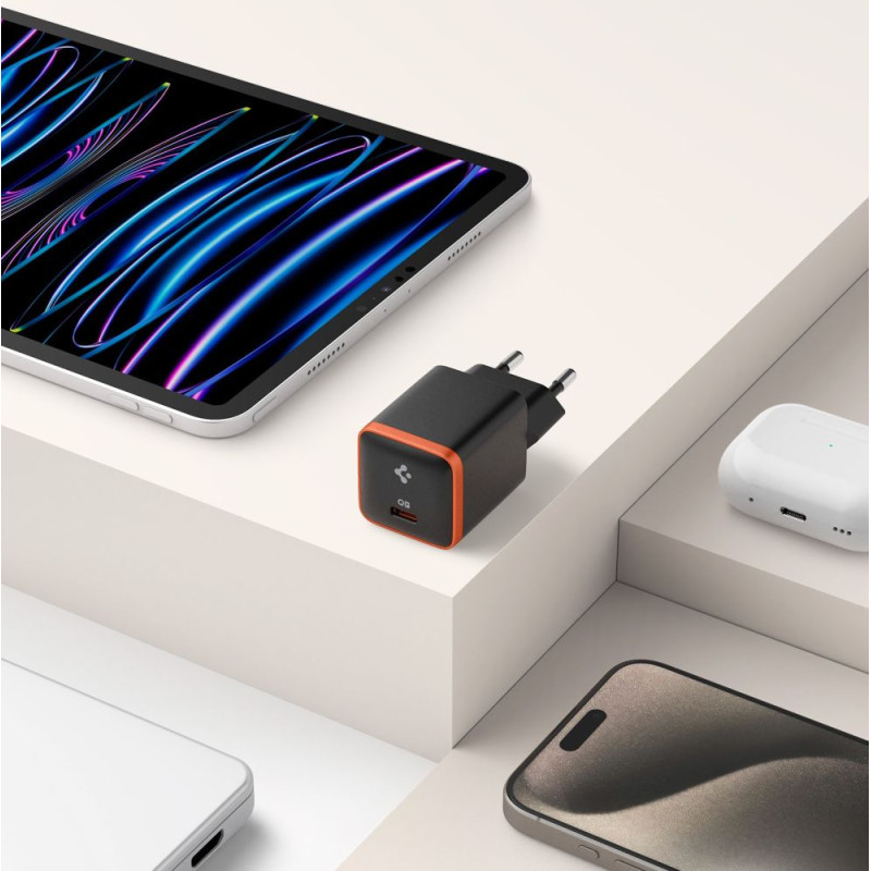 Spigen EE301EU ArcStation Essential 30W Οικιακός Φορτιστής Γρήγορης Φόρτισης με Θύρα Type-C - Black Spigen EE301EU ArcStation Essential 30W Οικιακός Φορτιστής Γρήγορης Φόρτισης με Θύρα Type-C - Black