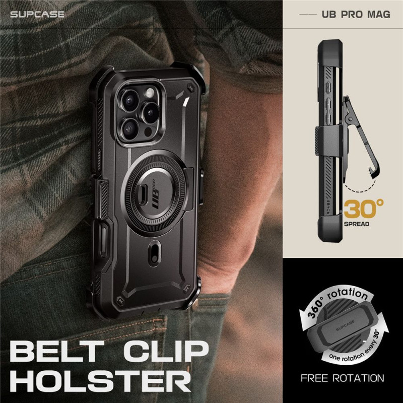 Supcase iPhone 16 Pro - UB Pro Mag Σκληρή Θήκη με Προστασία Οθόνης και Stand με MagSafe - Black Supcase iPhone 16 Pro - UB Pro Mag Σκληρή Θήκη με Προστασία Οθόνης και Stand με MagSafe - Black