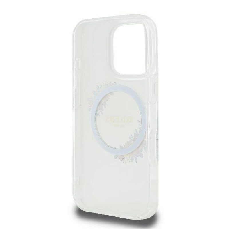 Guess iPhone 16 Pro Max - IML Flowers Wreath - MagSafe Σκληρή Θήκη με Πλαίσιο Σιλικόνης - Διάφανη - GUHMP16XHFWFCT Guess iPhone 16 Pro Max - IML Flowers Wreath - MagSafe Σκληρή Θήκη με Πλαίσιο Σιλικόνης - Διάφανη - GUHMP16XHFWFCT