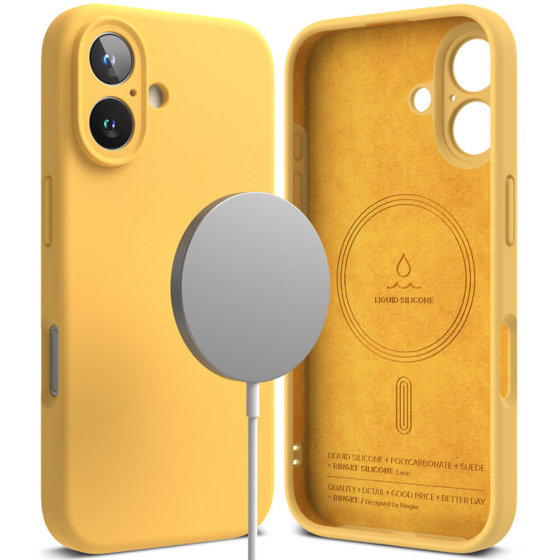 Ringke iPhone 16 Plus Silicone Magnetic MagSafe Case Θήκη Σιλικόνης με MagSafe - Yellow