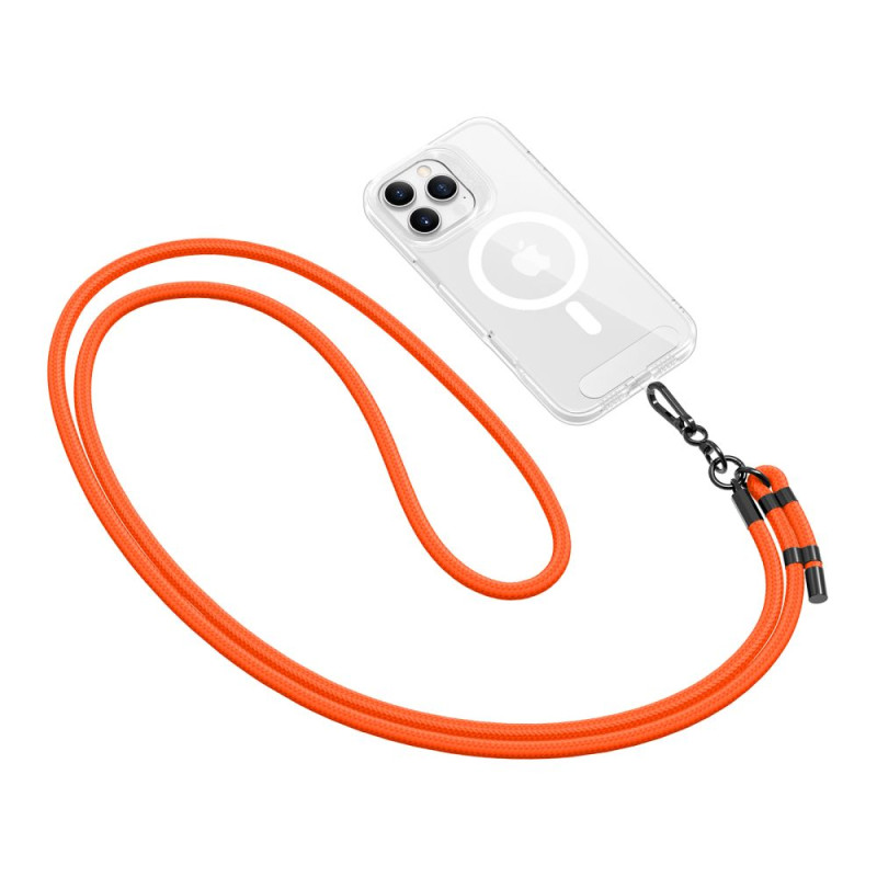 Tech-Protect C1S Rope CrossBody Strap - Universal Λουράκι για Θήκη Κινητού - Neon Orange / Black Tech-Protect C1S Rope CrossBody Strap - Universal Λουράκι για Θήκη Κινητού - Neon Orange / Black