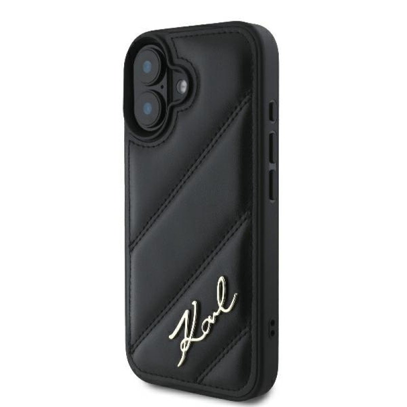 Karl Lagerfeld iPhone 16 - Quilted Signature - Θήκη με Επένδυση Συνθετικού Δέρματος - Black - KLHCP16SPQDSMGK Karl Lagerfeld iPhone 16 - Quilted Signature - Θήκη με Επένδυση Συνθετικού Δέρματος - Black - KLHCP16SPQDSMGK