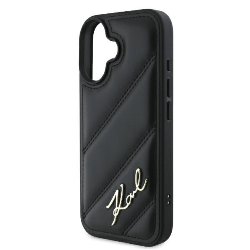 Karl Lagerfeld iPhone 16 - Quilted Signature - Θήκη με Επένδυση Συνθετικού Δέρματος - Black - KLHCP16SPQDSMGK Karl Lagerfeld iPhone 16 - Quilted Signature - Θήκη με Επένδυση Συνθετικού Δέρματος - Black - KLHCP16SPQDSMGK