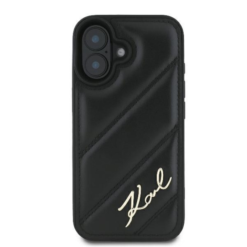 Karl Lagerfeld iPhone 16 - Quilted Signature - Θήκη με Επένδυση Συνθετικού Δέρματος - Black - KLHCP16SPQDSMGK Karl Lagerfeld iPhone 16 - Quilted Signature - Θήκη με Επένδυση Συνθετικού Δέρματος - Black - KLHCP16SPQDSMGK