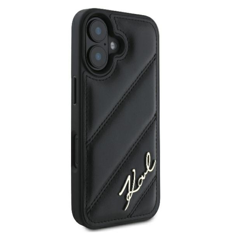Karl Lagerfeld iPhone 16 - Quilted Signature - Θήκη με Επένδυση Συνθετικού Δέρματος - Black - KLHCP16SPQDSMGK Karl Lagerfeld iPhone 16 - Quilted Signature - Θήκη με Επένδυση Συνθετικού Δέρματος - Black - KLHCP16SPQDSMGK