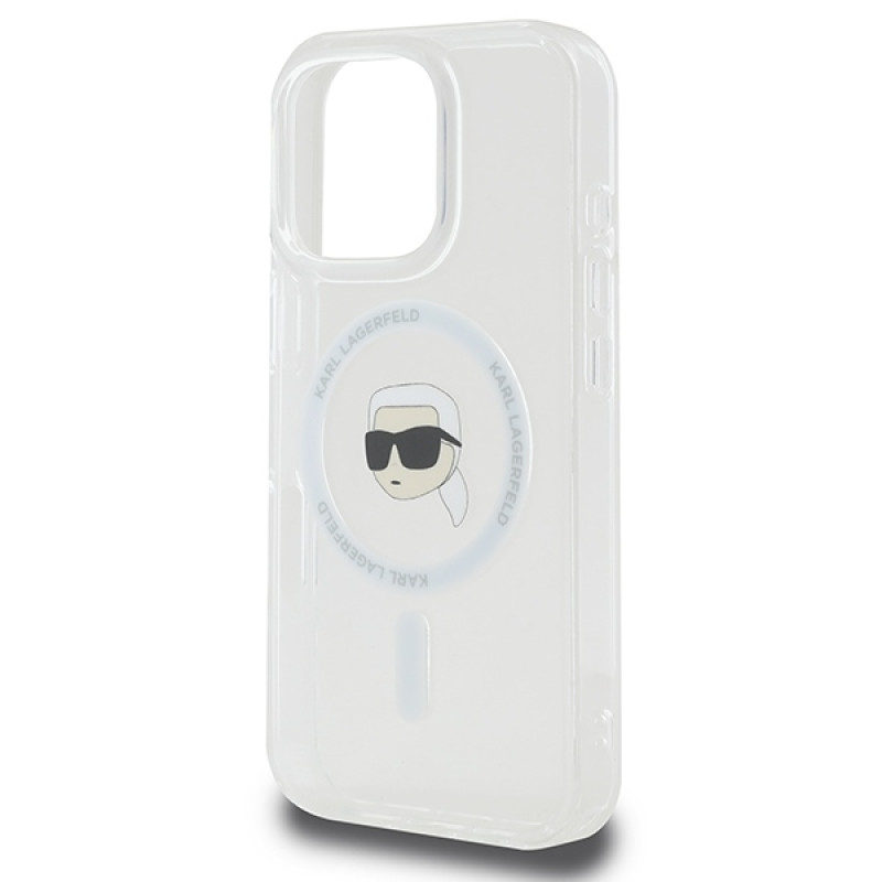 Karl Lagerfeld iPhone 16 Pro - IML Metal Karl Head - Σκληρή Θήκη με Πλαίσιο Σιλικόνης και MagSafe - White - KLHMP16LHLSKIH Karl Lagerfeld iPhone 16 Pro - IML Metal Karl Head - Σκληρή Θήκη με Πλαίσιο Σιλικόνης και MagSafe - White - KLHMP16LHLSKIH