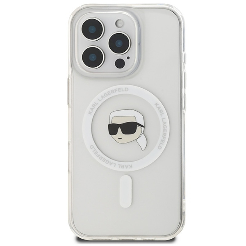 Karl Lagerfeld iPhone 16 Pro - IML Metal Karl Head - Σκληρή Θήκη με Πλαίσιο Σιλικόνης και MagSafe - White - KLHMP16LHLSKIH Karl Lagerfeld iPhone 16 Pro - IML Metal Karl Head - Σκληρή Θήκη με Πλαίσιο Σιλικόνης και MagSafe - White - KLHMP16LHLSKIH