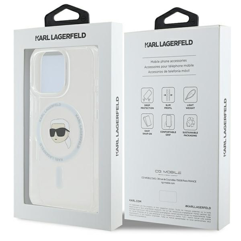Karl Lagerfeld iPhone 16 Pro - IML Metal Karl Head - Σκληρή Θήκη με Πλαίσιο Σιλικόνης και MagSafe - White - KLHMP16LHLSKIH Karl Lagerfeld iPhone 16 Pro - IML Metal Karl Head - Σκληρή Θήκη με Πλαίσιο Σιλικόνης και MagSafe - White - KLHMP16LHLSKIH