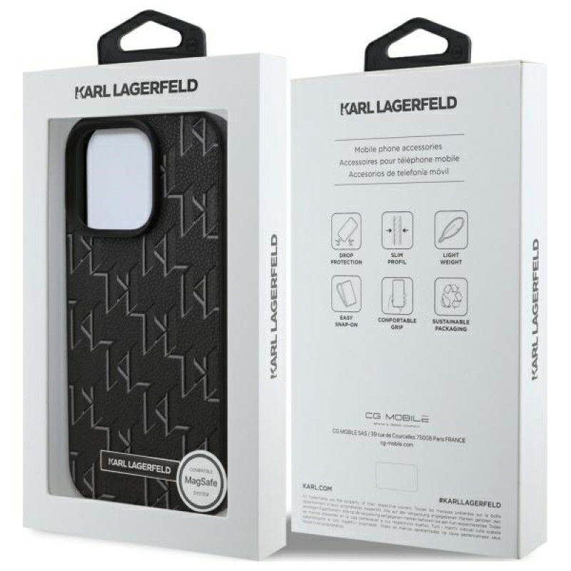 Karl Lagerfeld iPhone 16 Pro Max - Hot Stamp - MagSafe Σκληρή Θήκη με Επένδυση Συνθετικού Δέρματος - Black - KLHMP16XPKHPORPK Karl Lagerfeld iPhone 16 Pro Max - Hot Stamp - MagSafe Σκληρή Θήκη με Επένδυση Συνθετικού Δέρματος - Black - KLHMP16XPKHPORPK