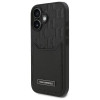 Karl Lagerfeld iPhone 16 Cardslots Monogram Σκληρή Θήκη με Επένδυση Συνθετικού Δέρματος και Υποδοχή για Κάρτα - Black - KLHCP16SPGKHPRPK