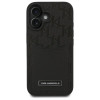 Karl Lagerfeld iPhone 16 Cardslots Monogram Σκληρή Θήκη με Επένδυση Συνθετικού Δέρματος και Υποδοχή για Κάρτα - Black - KLHCP16SPGKHPRPK